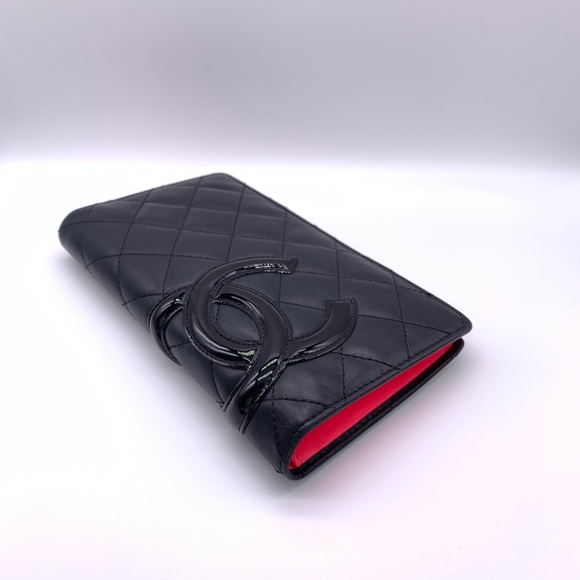 CHANEL Handbags - SOLD! CHANEL Black Lambskin Cambon Long Wallet